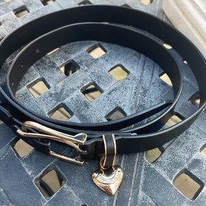 Juicy Couture Black Belt with Gold Heart Charm